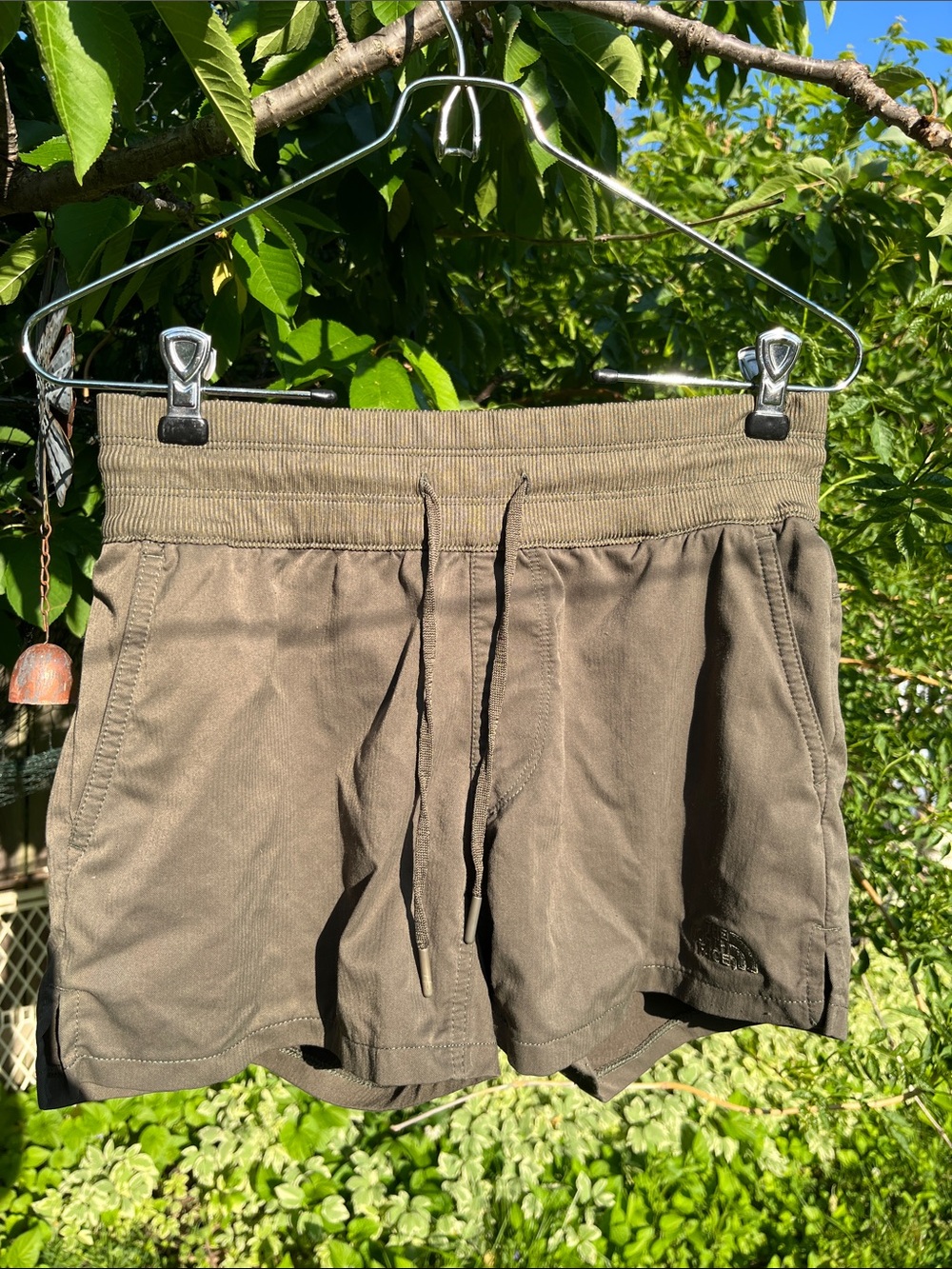 North Face Women’s olive green Drawstring Athletic Shorts